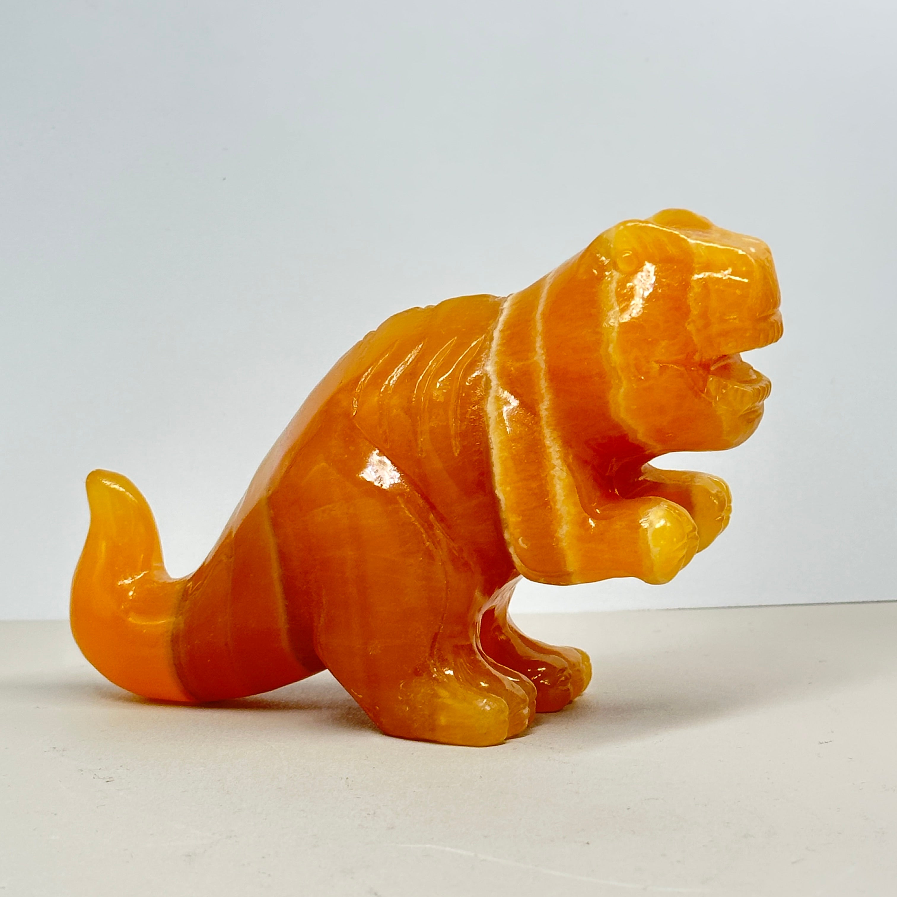 Tyrannosaurus Rex Yellow Calcite Carving – ANGELCRYSTAL