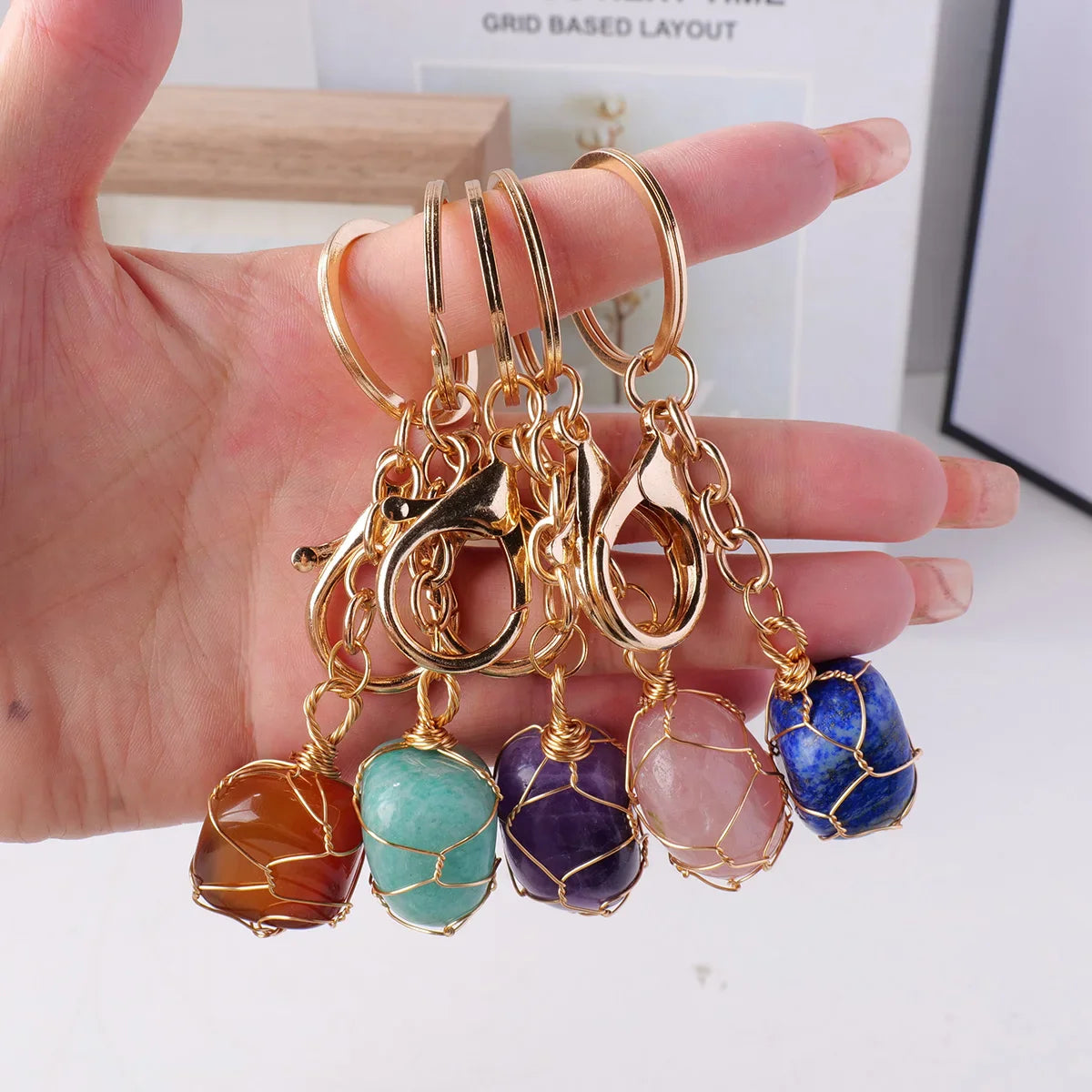 Natural Gem Stone Keychains – ANGELCRYSTAL